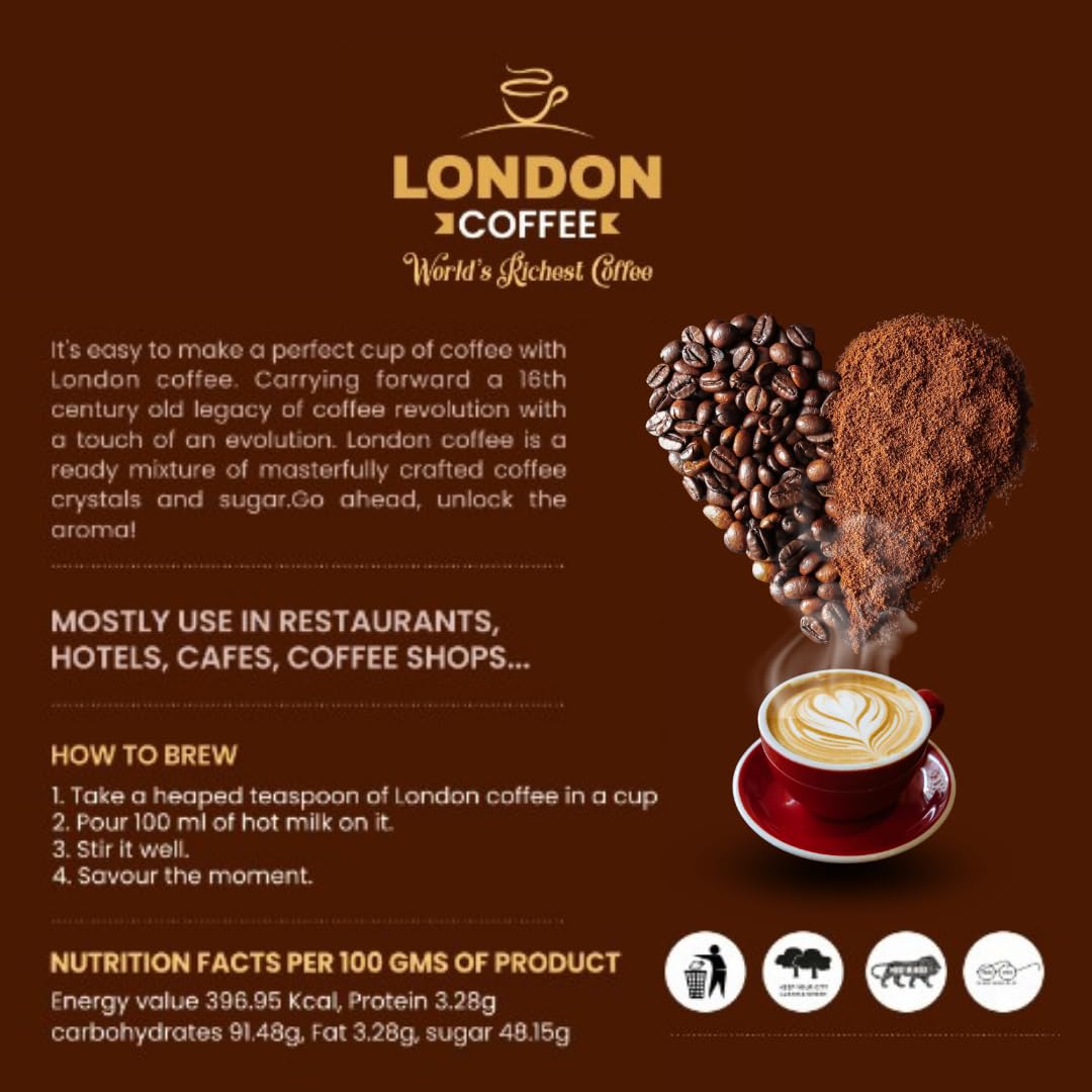 London Coffee – "Just Add Hot Milk" | Premium Instant Quick Coffee | Strong & Aromatic Blend | Just Add Hot Milk | Rich & Smooth Taste