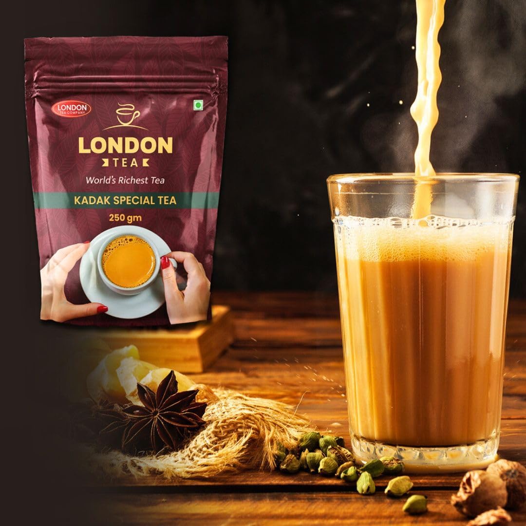 London Tea Company Premium Kadak Special Tea | World's Richest Strong & Aromatic | Fresh CTC Tea for Rich Flavor -250g